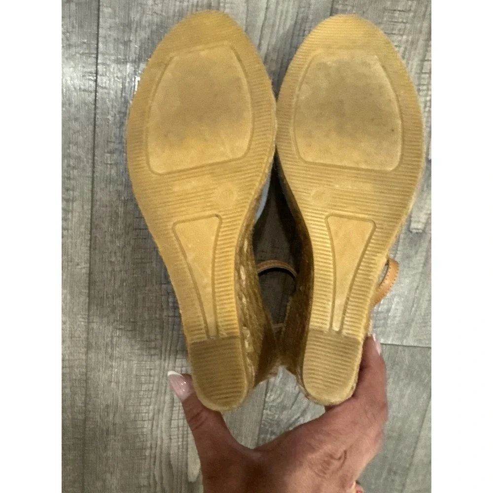 Gaimo Obi Espadrille Wedge Sandals Women's 9.5 Blue Suede Leather Handmade Spain